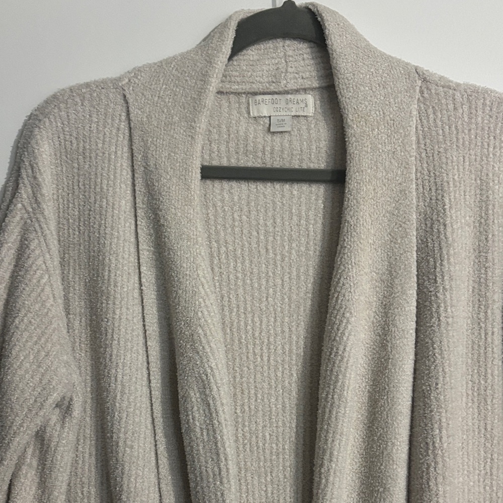 Barefoot Dreams Ribbed Knit Cardigan in Cream